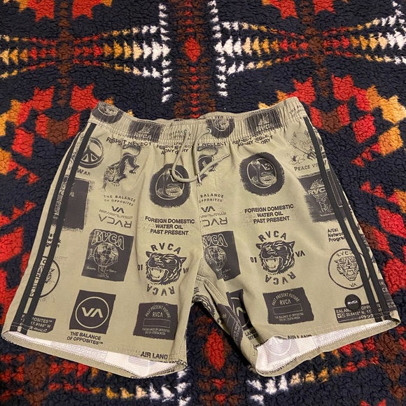 COPY - RVCA swim trunks size Large. Great quality and have flex material. - Picture 1 of 7